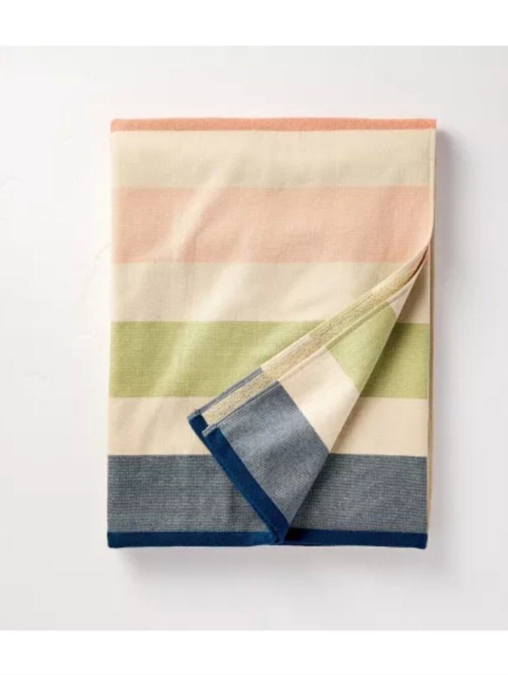65"x65" Oversized Beach Towel Beige Striped - Hearth & Hand™ with Magnolia